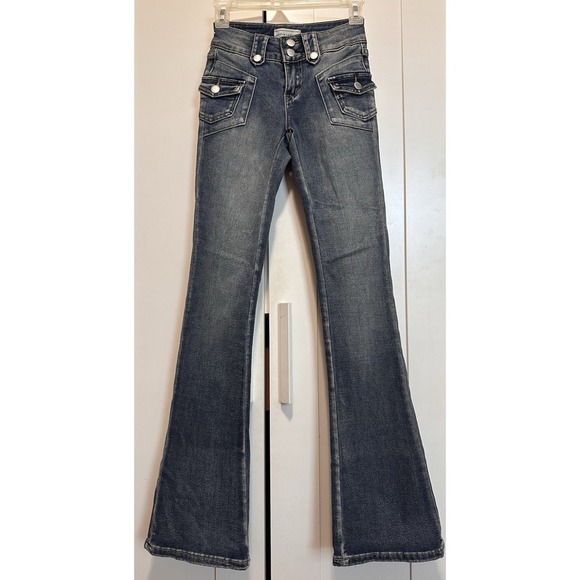 Austin Landing Denim Blue Jeans Wide Leg Pants Size 00 Women's - Picture 3 of 12